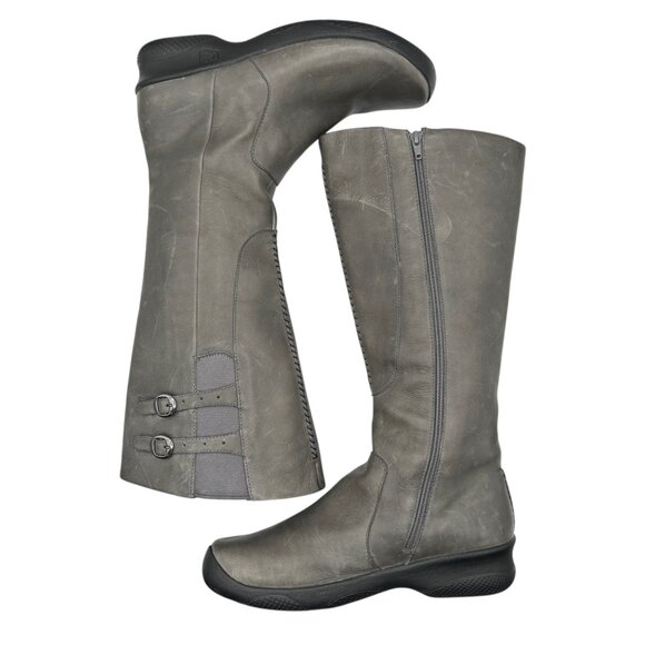 Keen Bern Baby Olive Green Tall Leather Outdoor Hiking Moto Riding Boots (11) - Picture 5 of 16